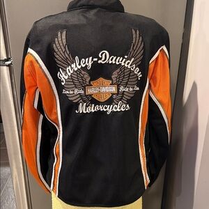 Harley-Davidson Women's Black and Orange Riding Jacket
